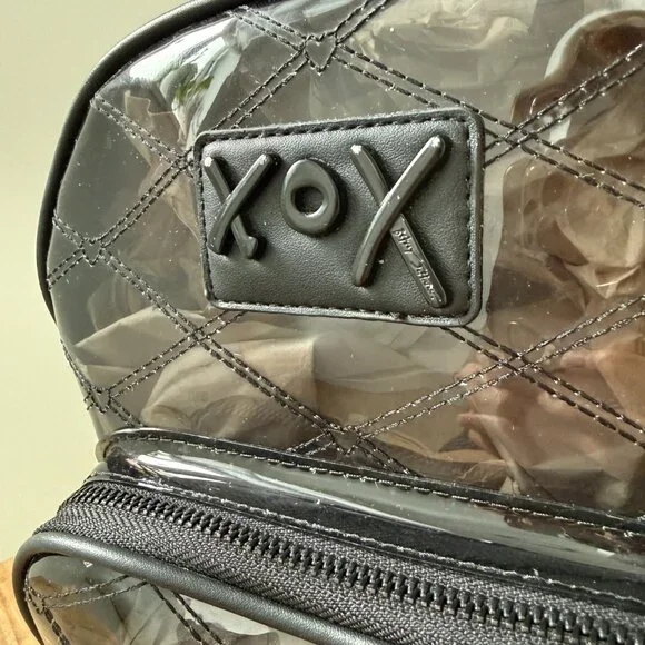 Betsey Johnson XOX Clear Black Multi Strap Backpack Bag - Picture 3 of 6